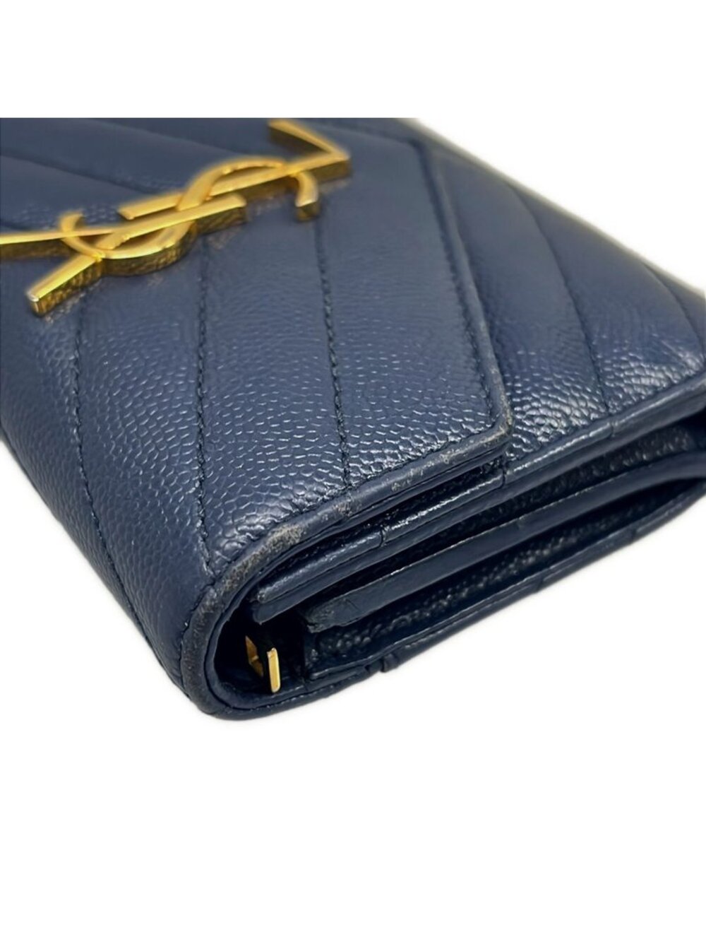 Saint Laurent Paris Navy Leather Wallet - Picture 6 of 9